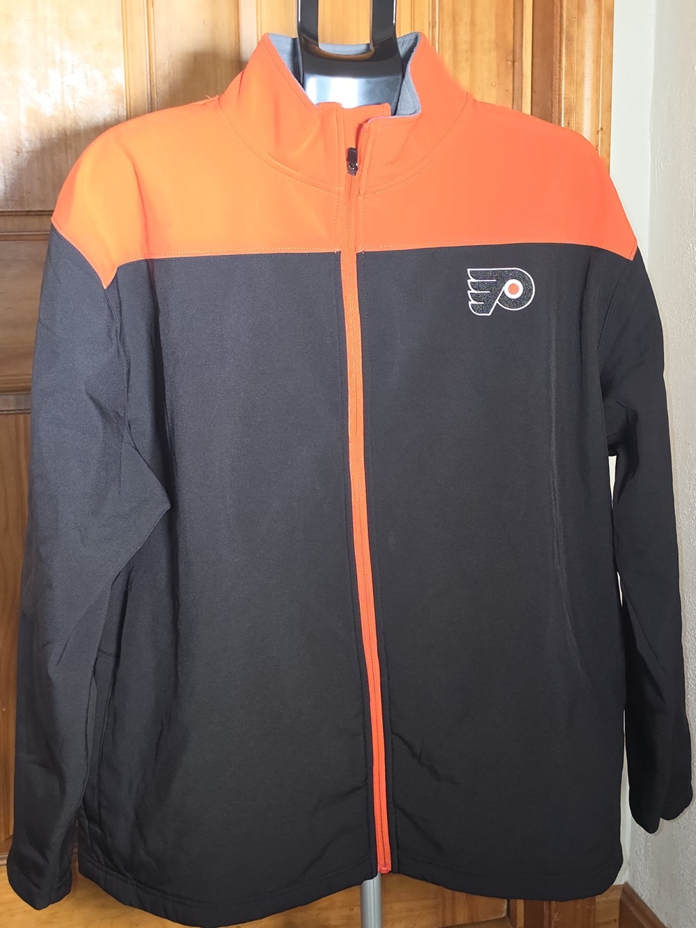 NHL Men's Black & Orange Lightweight Full-Zip Jacket